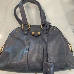 YSL gray Muse shoulder bag.